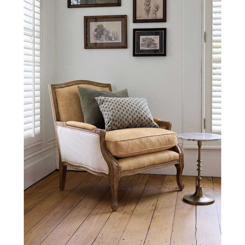 French Country Harvey Leather Armchair image number 1
