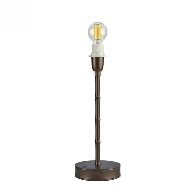 Addison Ross Bamboo LED Lamp 30cm - Black Base With White Shade image number 2