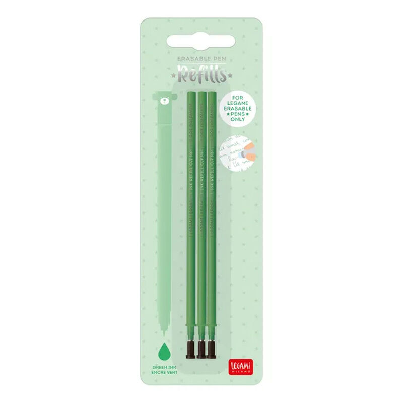 Legami Refill Erasable Pen 3 Pack - Green image number 0