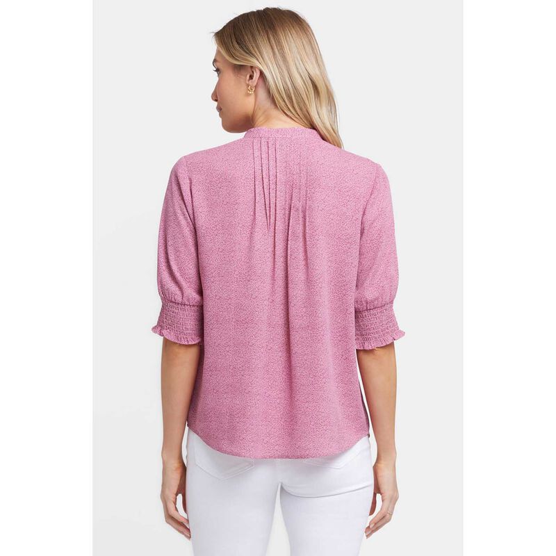 NYDJ S/S Pleated Peasant Blouse image number 1