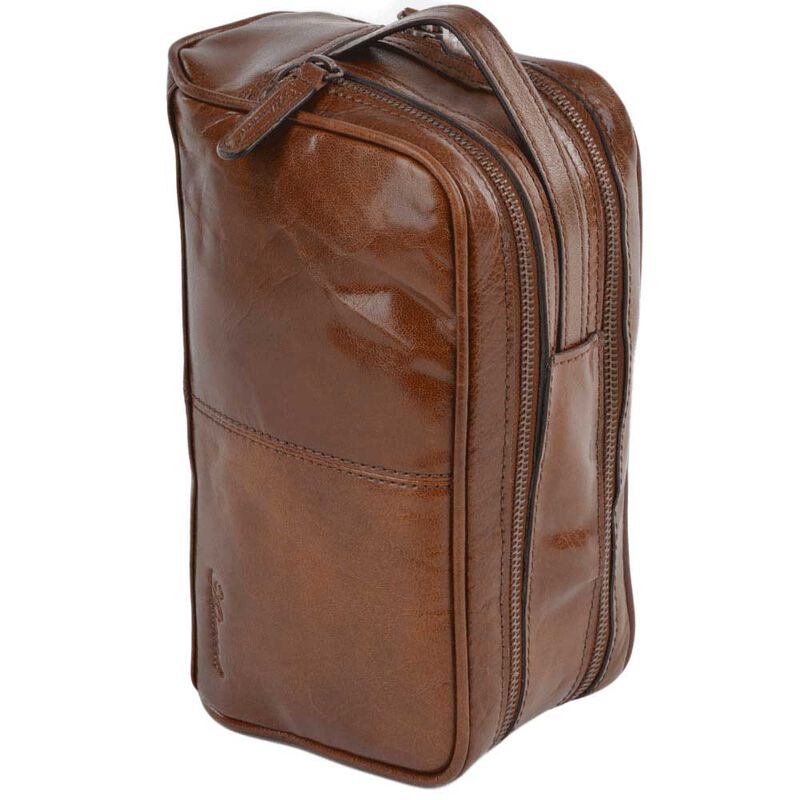 Ashwood Dual Zip Leather Washbag image number 3