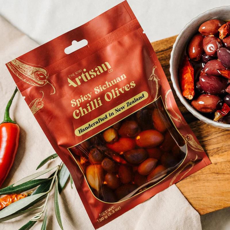 Kiwi Artisan Spicy Sichuan Chilli Olives 150g image number 1
