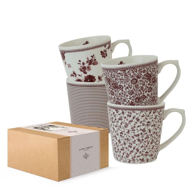 Laura Ashley Damson Limited Edition Set/4 Mugs In Giftbox image number 0