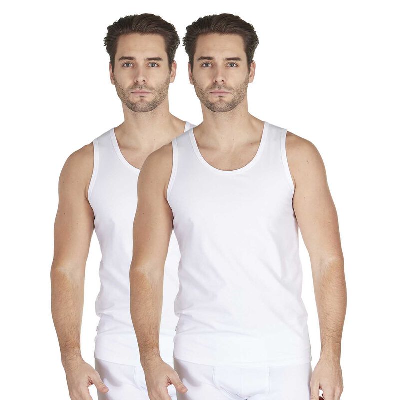 Haigman Cotton Elastane Sless Vests - 2 Pack image number 5