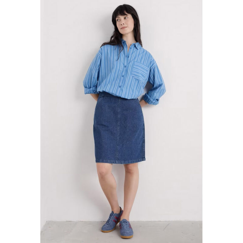 Seasalt Cornwall Dovetail Skirt - Mid Wash Tide image number 3