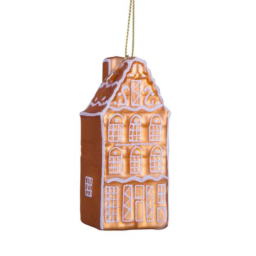 Vondels Ornament Glass Gingerbread Canal House 9cm