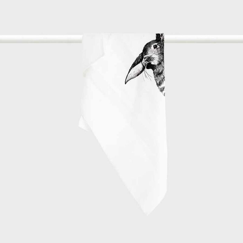 Father Rabbit Tea Towel Baby Bunny image number 1