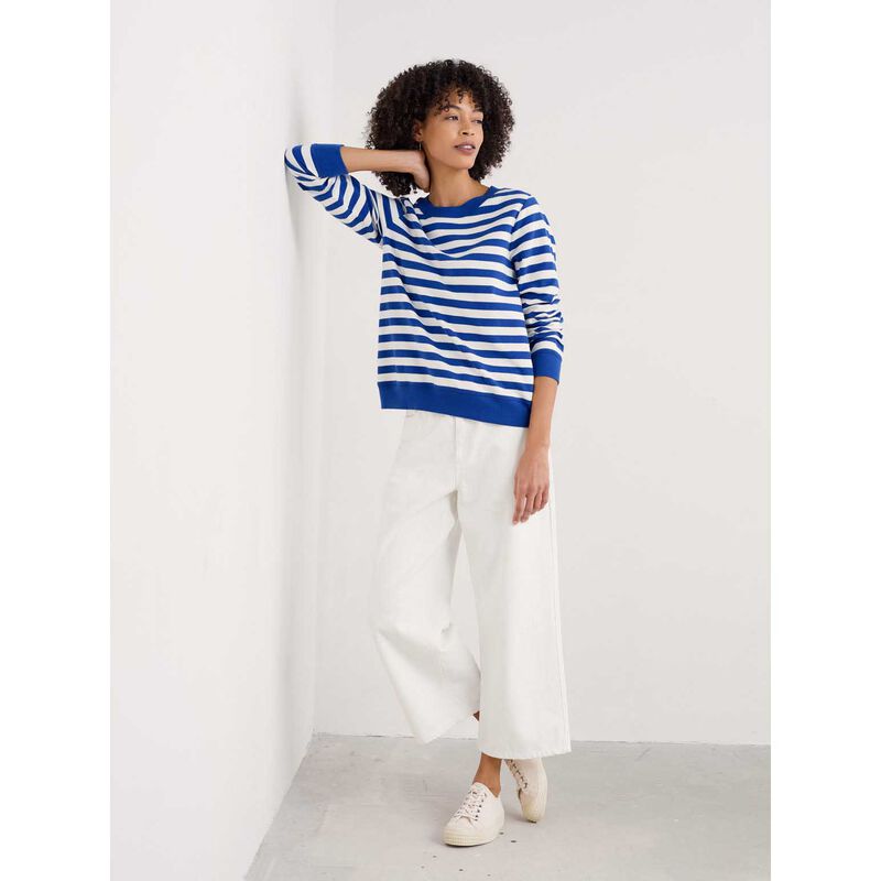 Seasalt Cornwall Nessa Sweatshirt Scallion Chalk Bright Marine image number 3