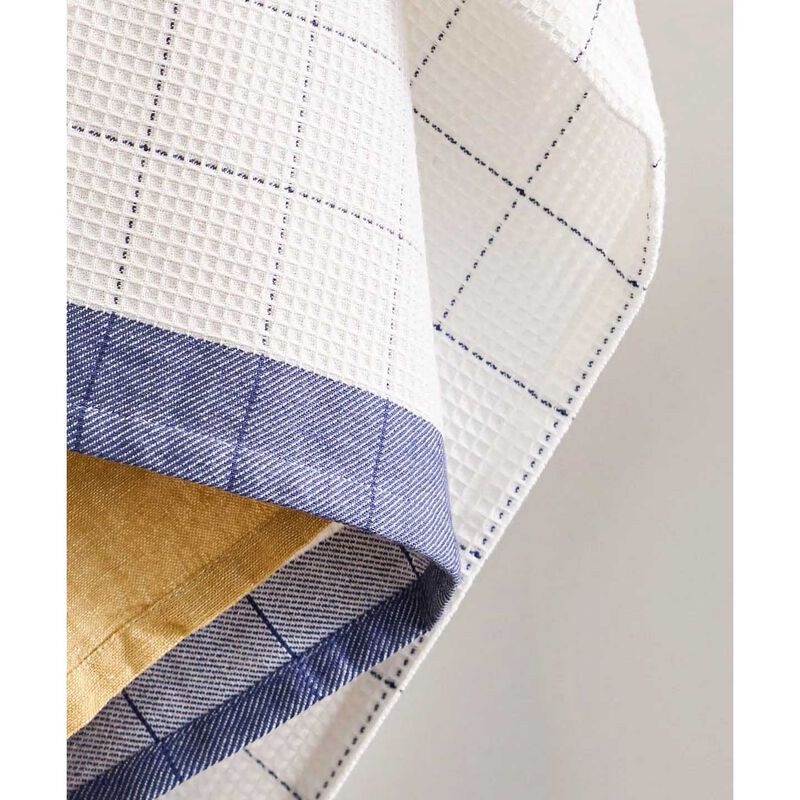 French Country Waffle Cotton Marine Blue Teatowel image number 1