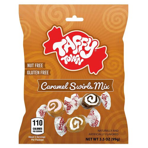 Taffy Town Caramel Swirls Taffy Pouch 99g