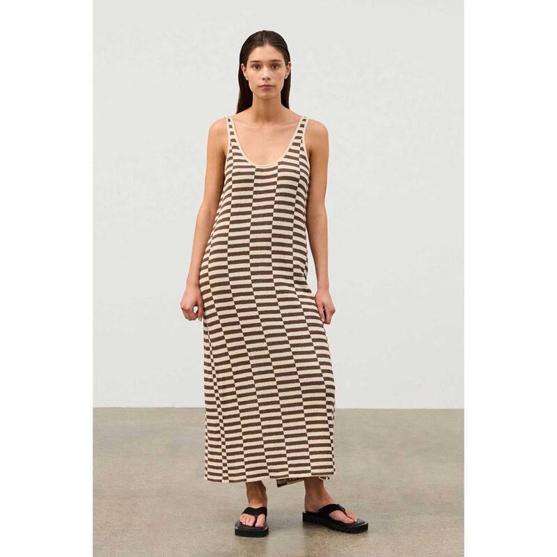 Zulu & Zephyr Cocoa Grid Textured Knit Dress image number 2