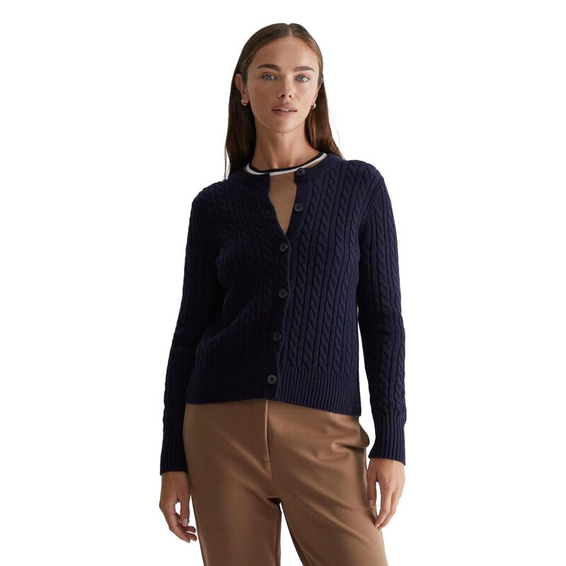 Sportscraft Cable Merino Cotton Cardigan image number 0