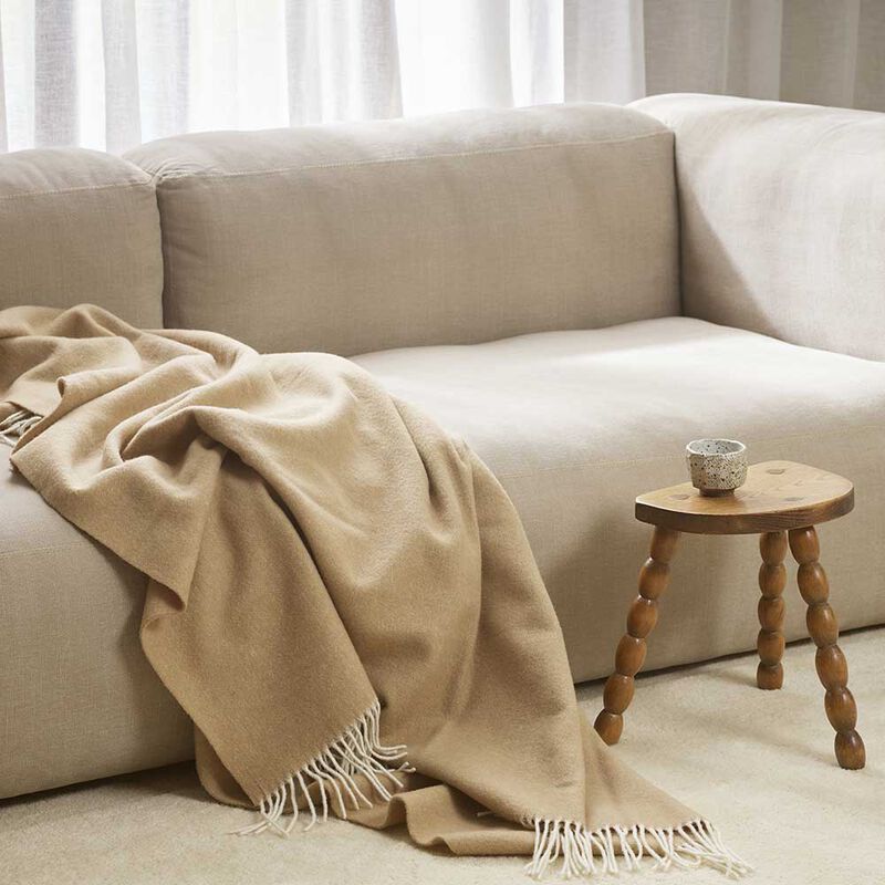 Baya Mosman 100% Merino Wool Throw 140x200cm - Sand image number 1