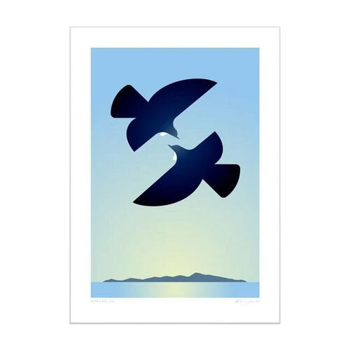 Glenn Jones Art A4 Print - Morning Tui/Rangitoto