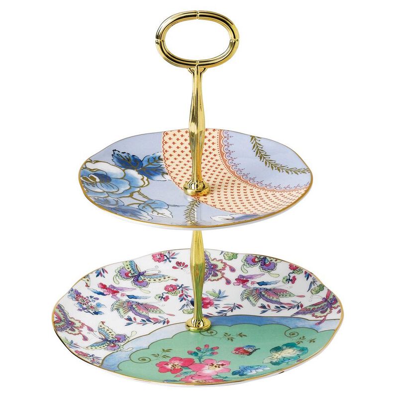 Wedgwood Butterfly Bloom 2 Tiered Cake Stand image number 0