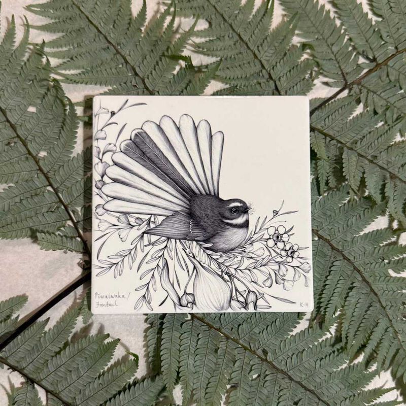 Katy Hayward Coaster - Piwaiwaka/Fantail image number 1