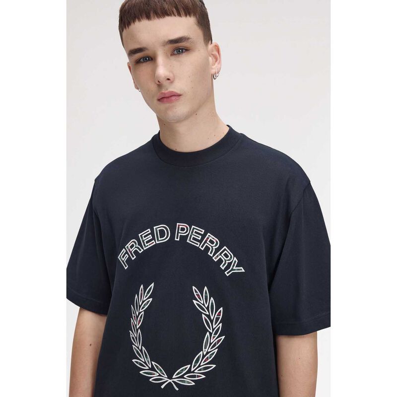 Fred Perry Tartan Appliqu&eacute; T-Shirt image number 1