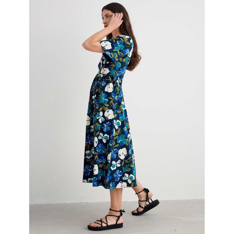 Seasalt Cornwall Chateaux Dress (Half Sleeve) Lamorna Bloom Maritime image number 3