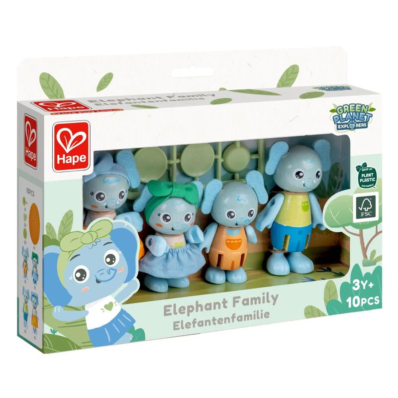 Hape Green Planet Elephant Family image number 1
