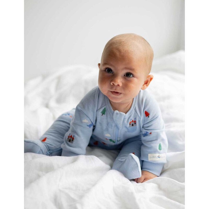 Purebaby Embroidered Fleece Growsuit image number 5