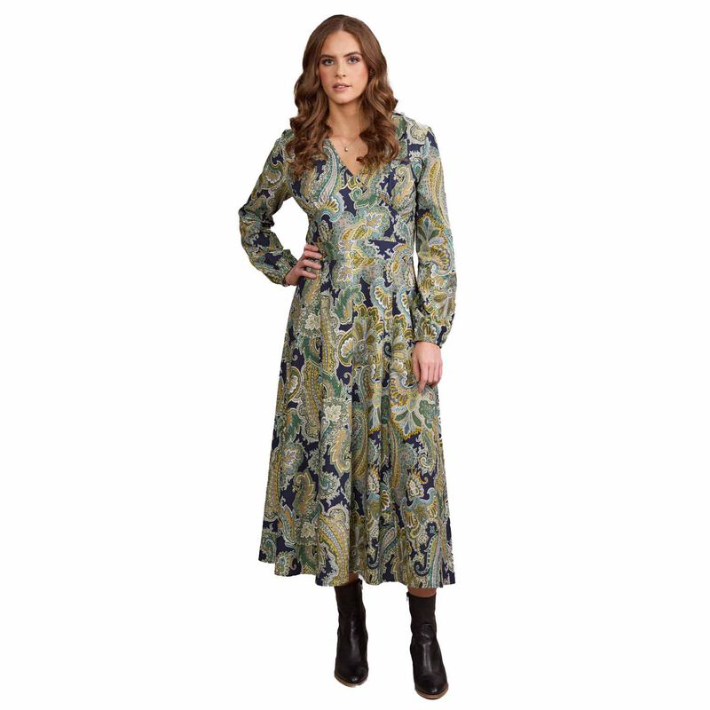 Vassalli Long Sleeve V Neck Dress image number 0