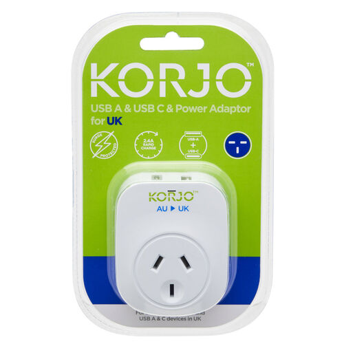 KORJO USB A&C Power Adaptor - UK
