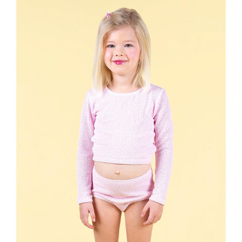 Rock Your Baby Pink Crinkle Rashie Set 2-8Y image number 2