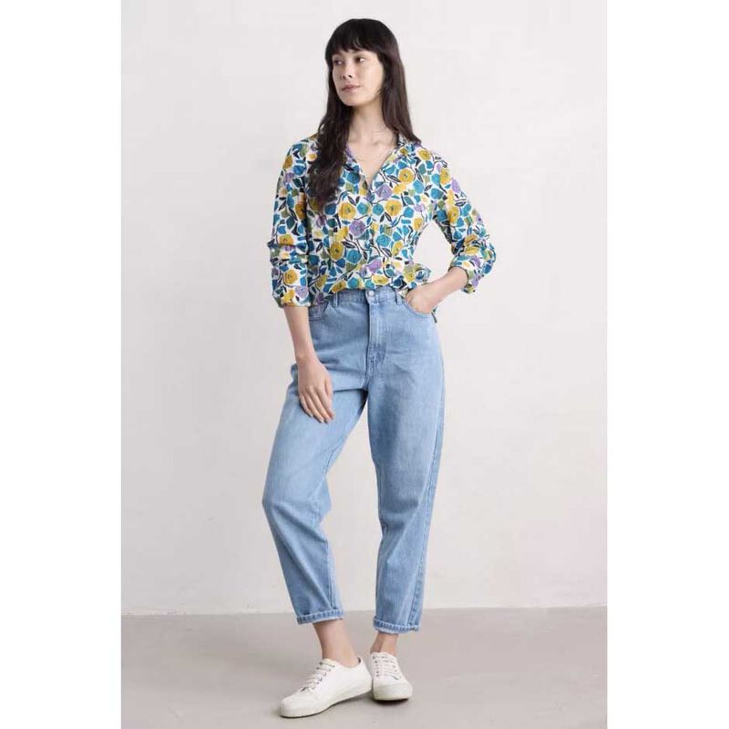 Seasalt Cornwall Larissa Shirt Zennor Blooms Chalk image number 3