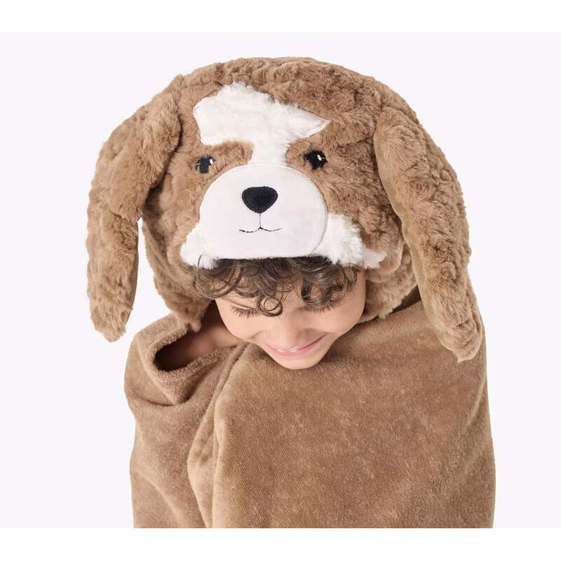 Pottery Barn Kids Jack Spaniel Fur Kid Bath Wrap image number 1