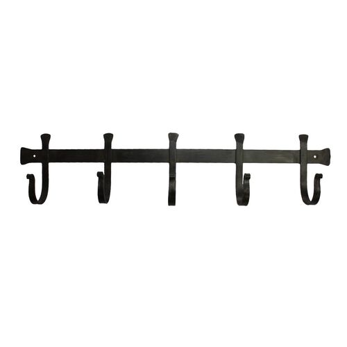 French Country Chunky Iron 5 Hook Brush Black