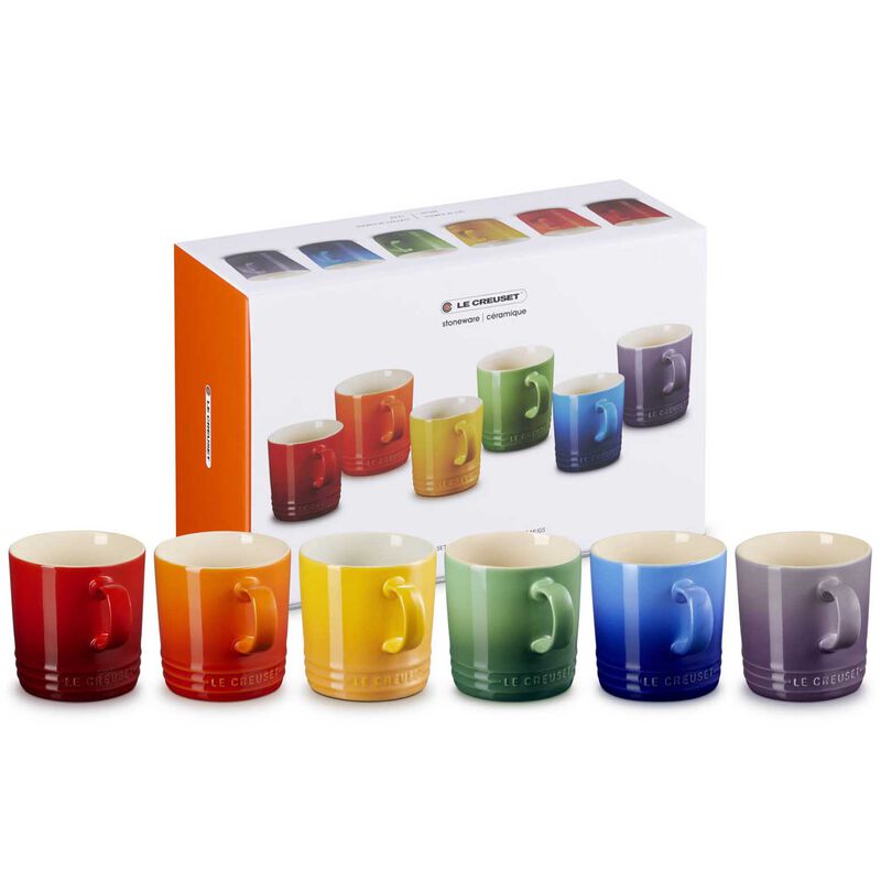 Le Creuset Rainbow Coffee Mugs 350ml Set Of 6 image number 1
