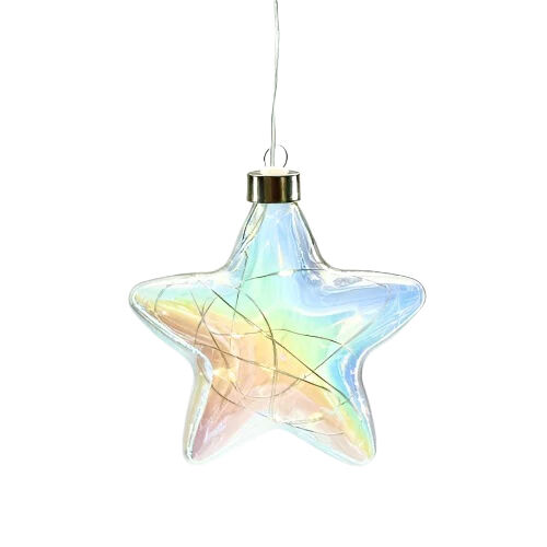 Stellar Haus Pearl Tint Star Hanging Glass