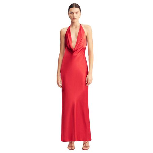 Shona Joy Tatum Asymmetrical Draped Maxi Dress