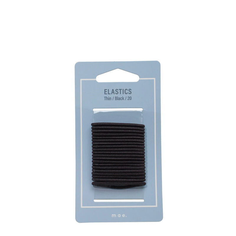 Mae Small Thin Hair Elastics Black 20-Pack image number 0