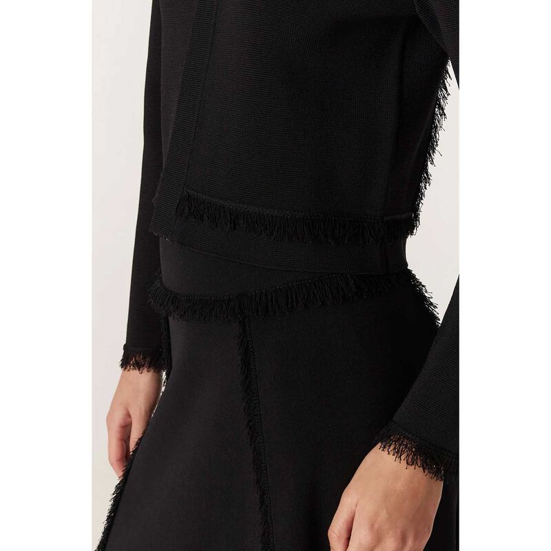 Cable Crepe Fringe Skirt image number 2