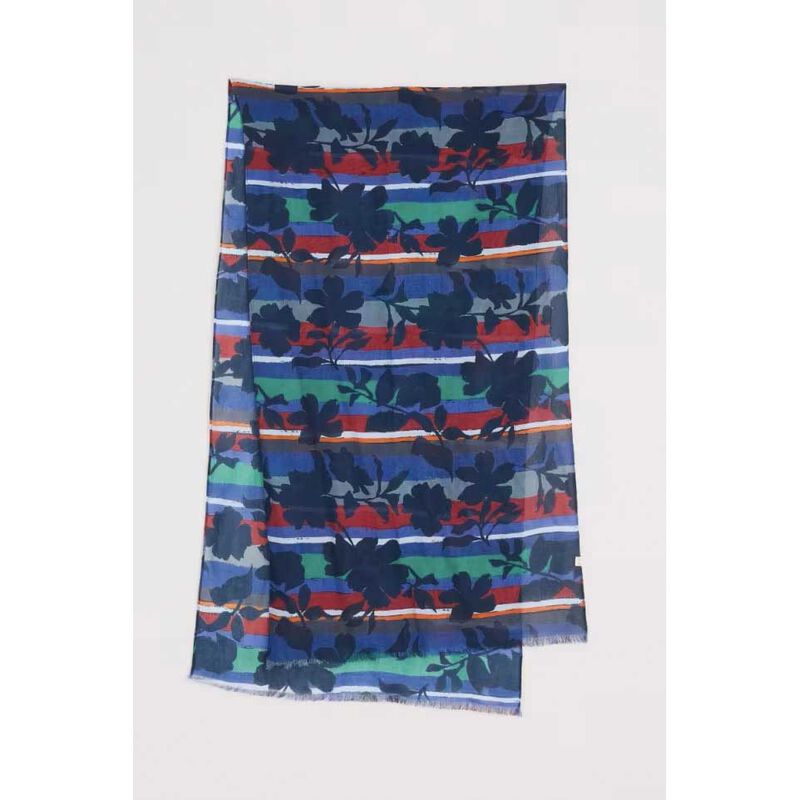 Seasalt Cornwall May Garland Scarf Camellia Stripe Ink image number 3