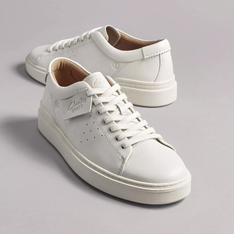 Clarks Mens Craft Swift White Leather image number 2