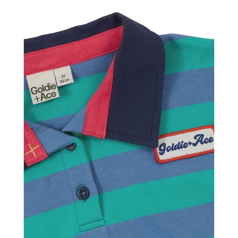 Goldie + Ace Rugby Stripe Terry Sweat Top Blue 3-5Y image number 1