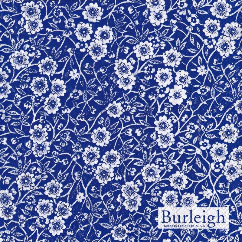 IHR Burleigh Calico Blue Cocktail Napkin image number 0