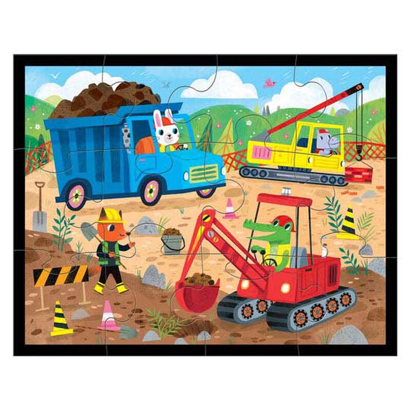 Mudpuppy Construction Site Pouch Puzzle image number 1