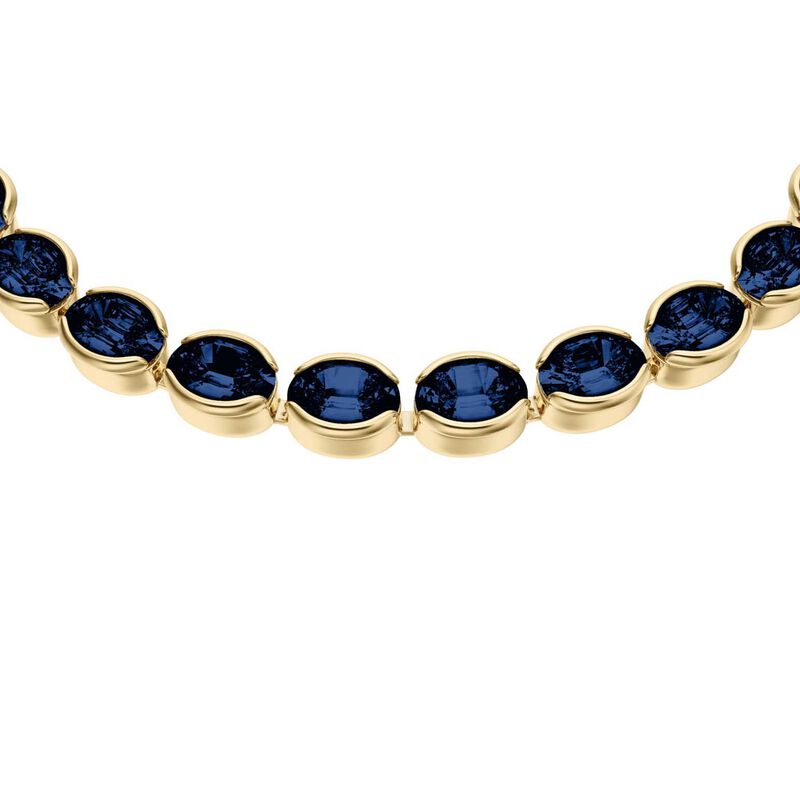 Fossil Ellis Pav&eacute; Glitz Gold-Tone Brass Tennis Chain Bracelet image number 1