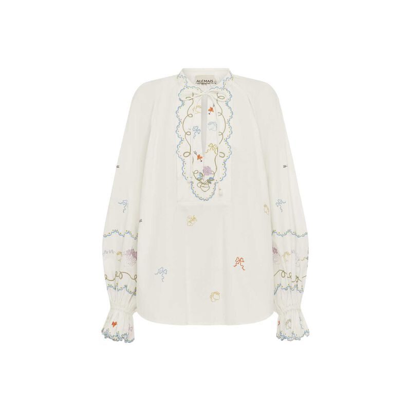 ALÉMAIS Giulia Embroidered Blouse image number 2