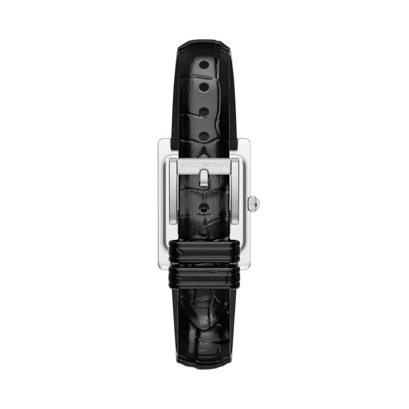 Emporio Armani Two-Hand Black Leather Watch image number 1