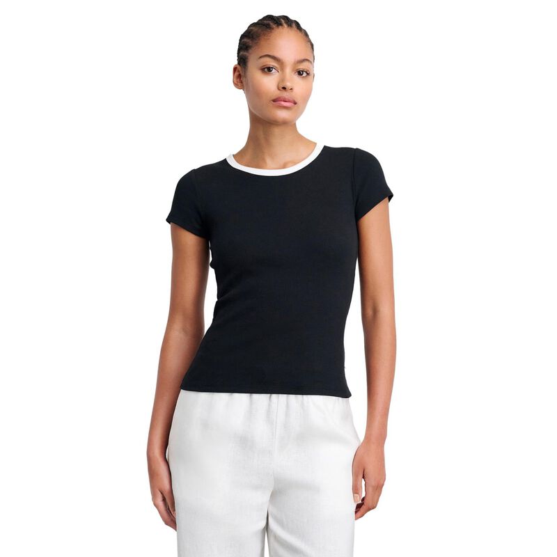 JAG Kate Contrast Cotton Slim Tee image number 0