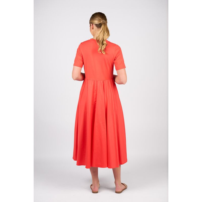 Vassalli T-Shirt Dress With Woven Skirt And Pockets image number 1