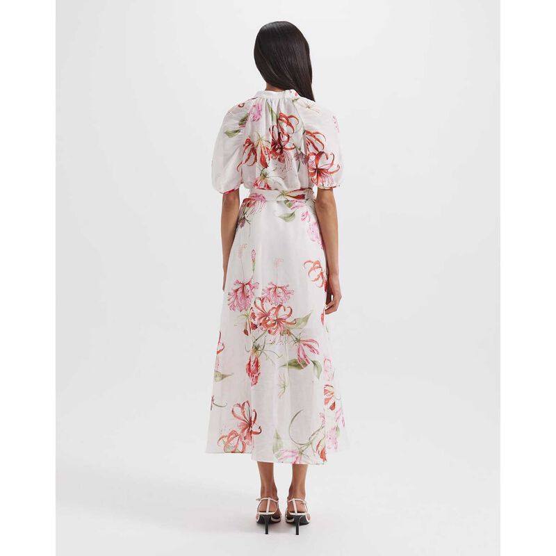 SABA Mariposa Silk Linen Midi Dress image number 1
