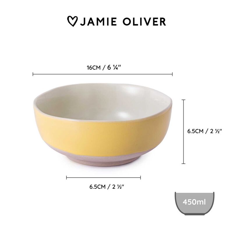 Jamie Oliver Big Love Stoneware 16cm Brilliant Bowls Yellow Set Of 4 image number 2