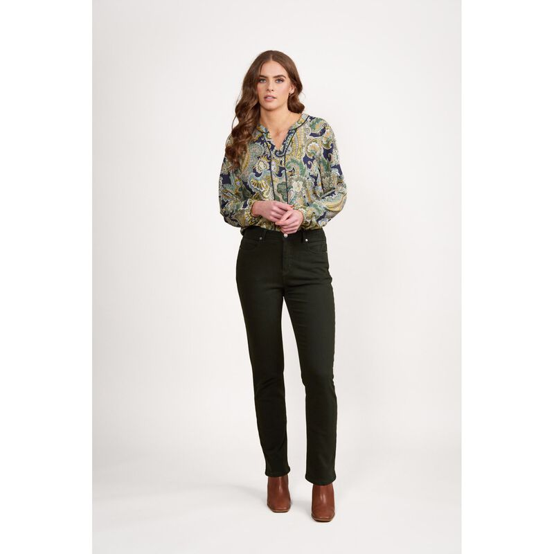 Vassalli Slim Leg Full Length Knit Denim Jean image number 6