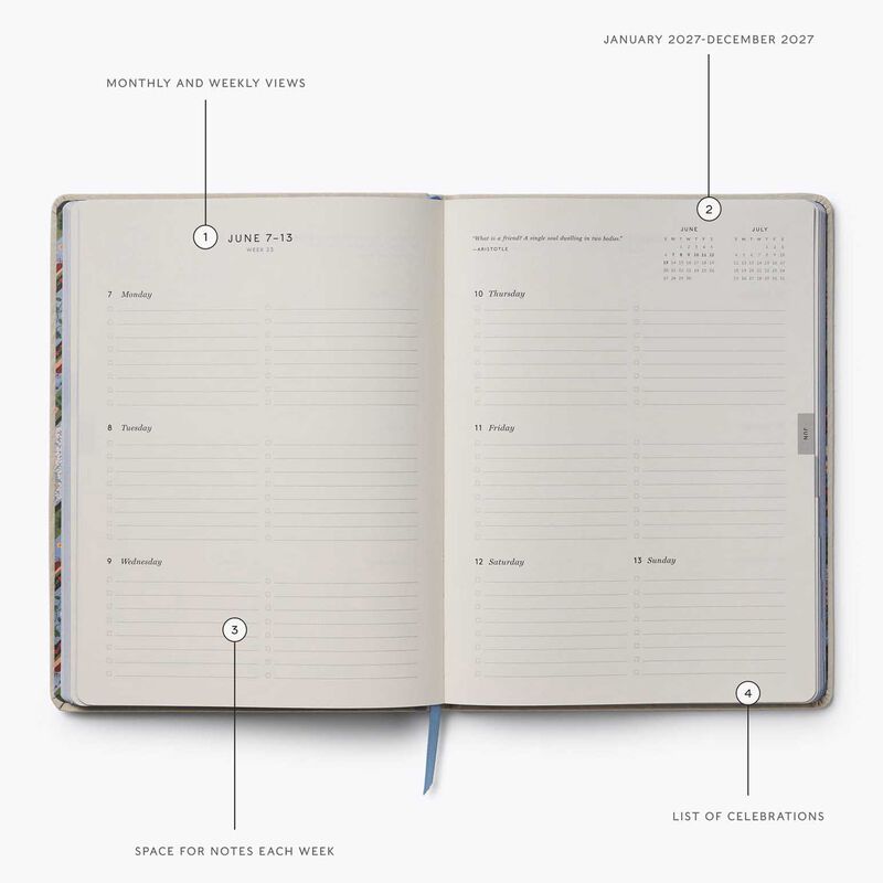 Rifle Paper Co. 2027 12-Month Heritage Embroidered Bookbound Planner image number 2