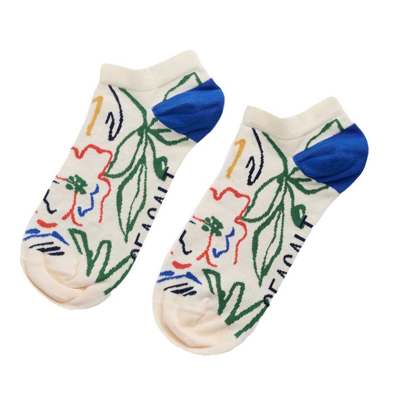 Seasalt Cornwall Womens Bamboo Arty Trainer Socks Painters Garden Chalk Mix image number 0